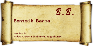 Bentsik Barna névjegykártya
